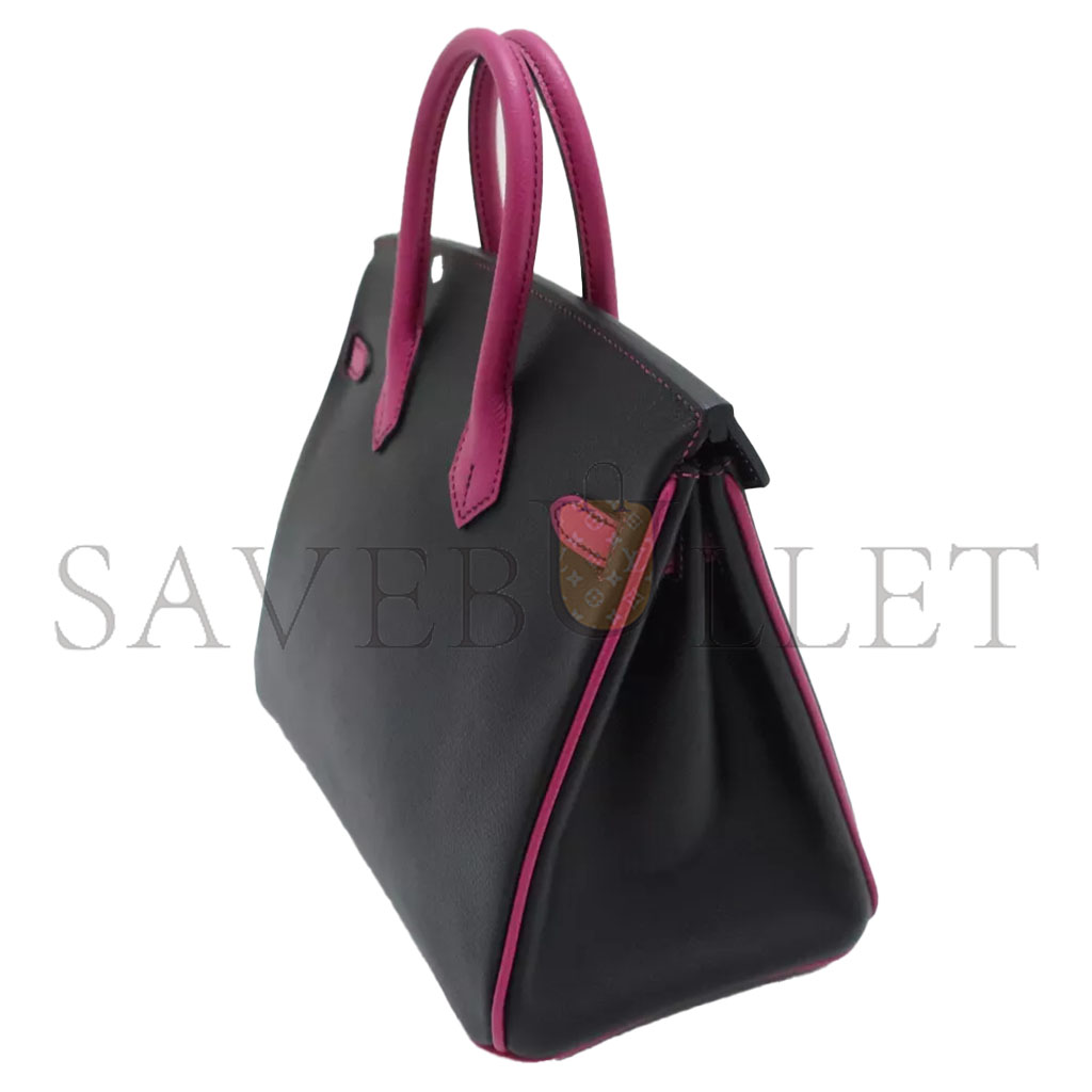 H**mes master birkin 30 epsom black and rose red gold buckle h028369ck19 (30*23*15cm)